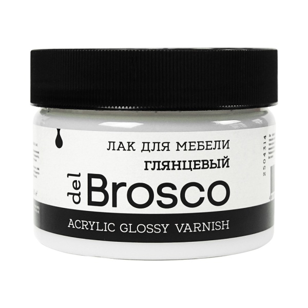Лак для мебели глянцевый акриловый del Brosco, банка 250 мл