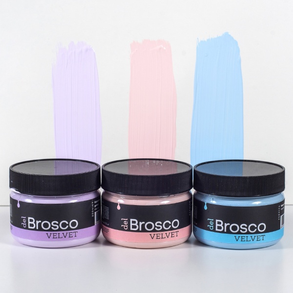 Пудровый розовый, краска интерьерная акриловая del Brosco Velvet, банка 250 мл